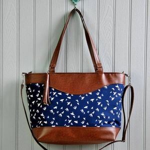 Bird print tote